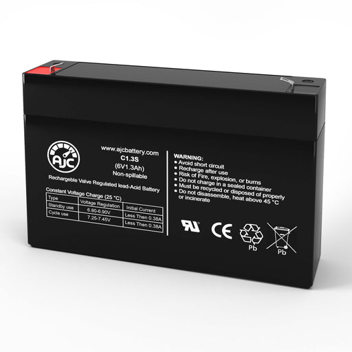 Batería de repuesto de sellada ácido-plomo R&D 5051 6V 1.3Ah