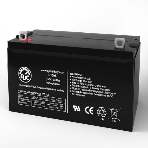 Batería de repuesto de sellada ácido-plomo AJC Battery Brand Replacement for Johnson Controls MPS12100 12V 100Ah